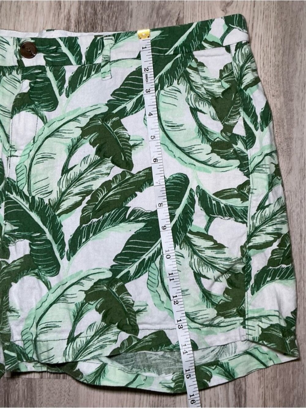 Tropical Palm Leaf Linen Blend Shorts - Picture 7 of 7